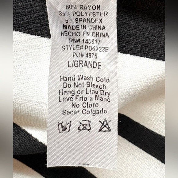 Fashion Nova, Striped Bodycon Dress, Large, Black & White - Picture 10 of 10